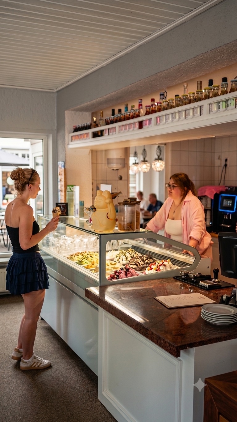 Eiscafé im Waldfrieden — handgemachtes Eis am Tresen